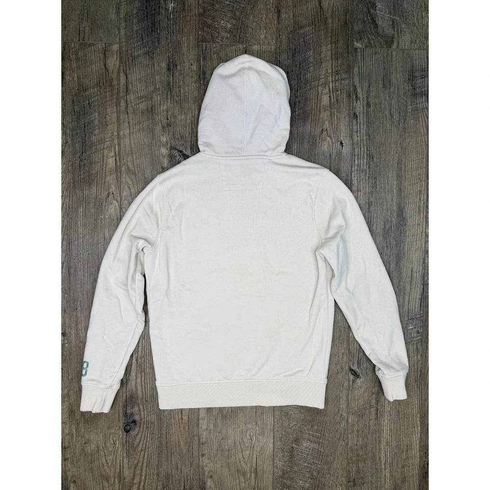 Banana Republic Mens Cream Green 1978 Hooded Sweatshirt Size S